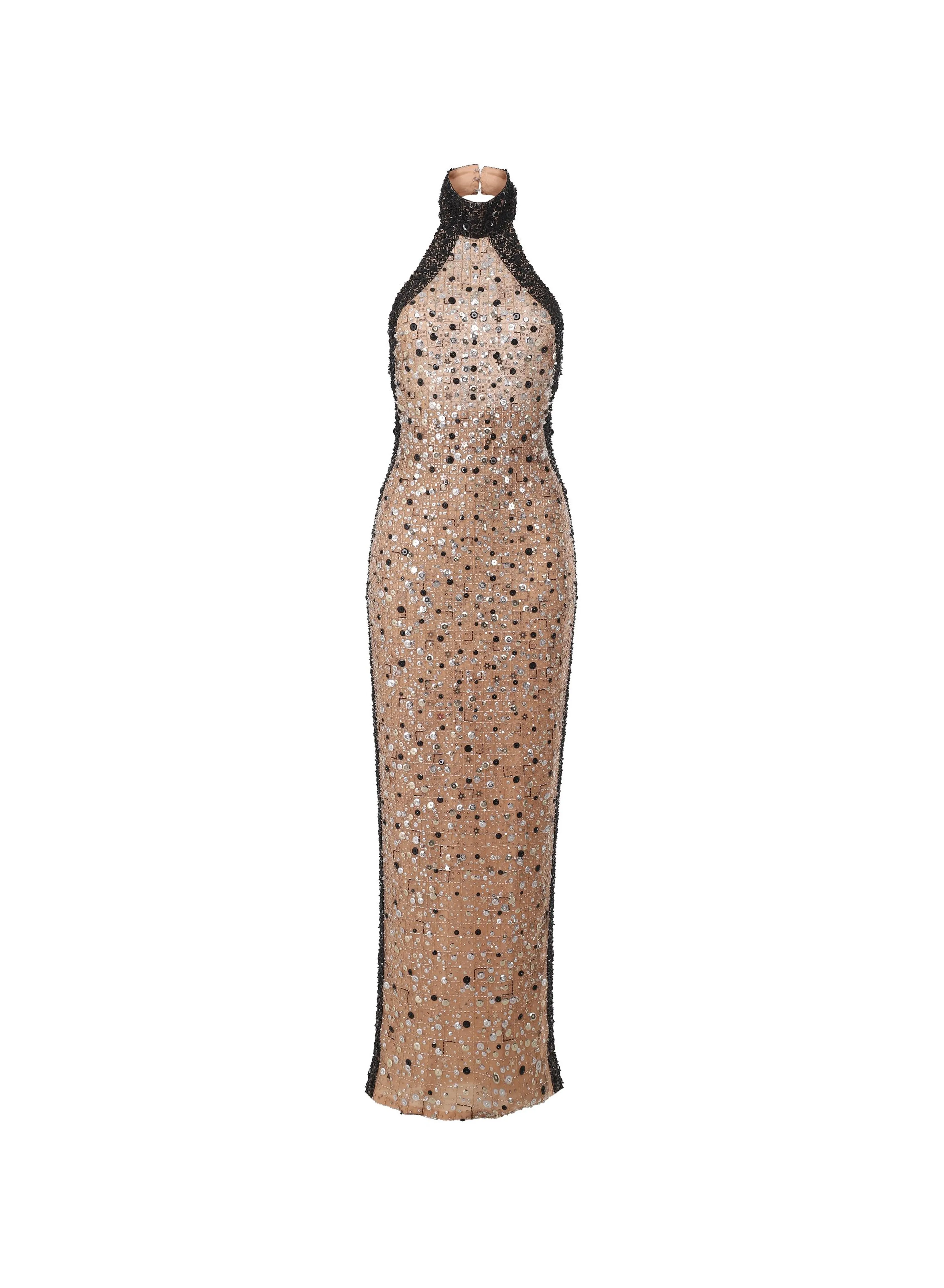 Bead Embroidered Midi Dress