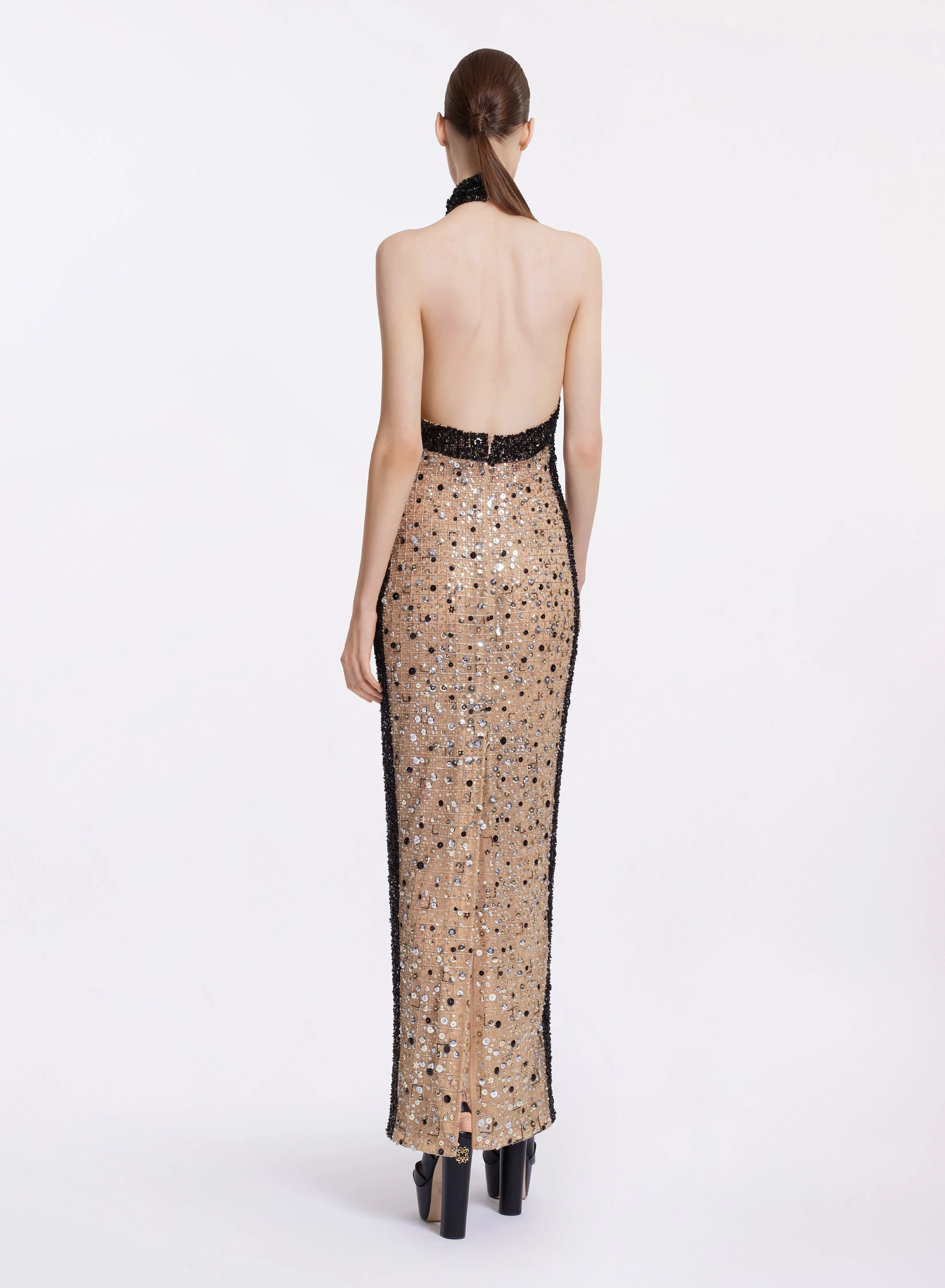 Bead Embroidered Midi Dress