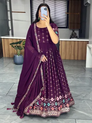 Beautiful Designer Soft Georgette Heavy Embroidery Gown