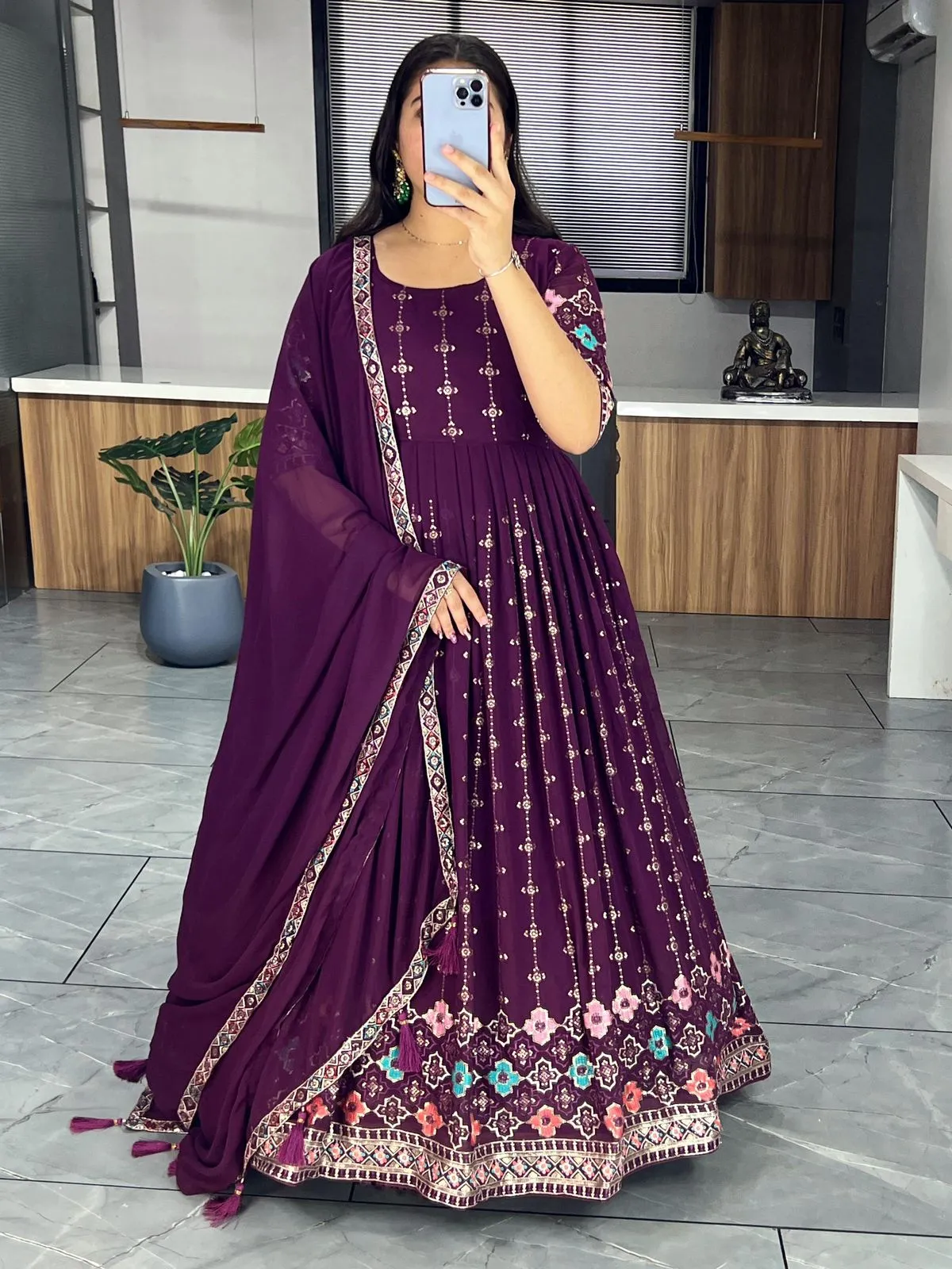 Beautiful Designer Soft Georgette Party Wear Gown