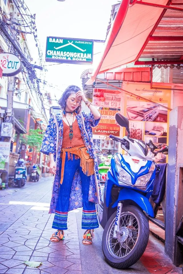 Bohemian Hippie Wind Stretch Flared Pants Elastic Pants Printed Slimming Pants