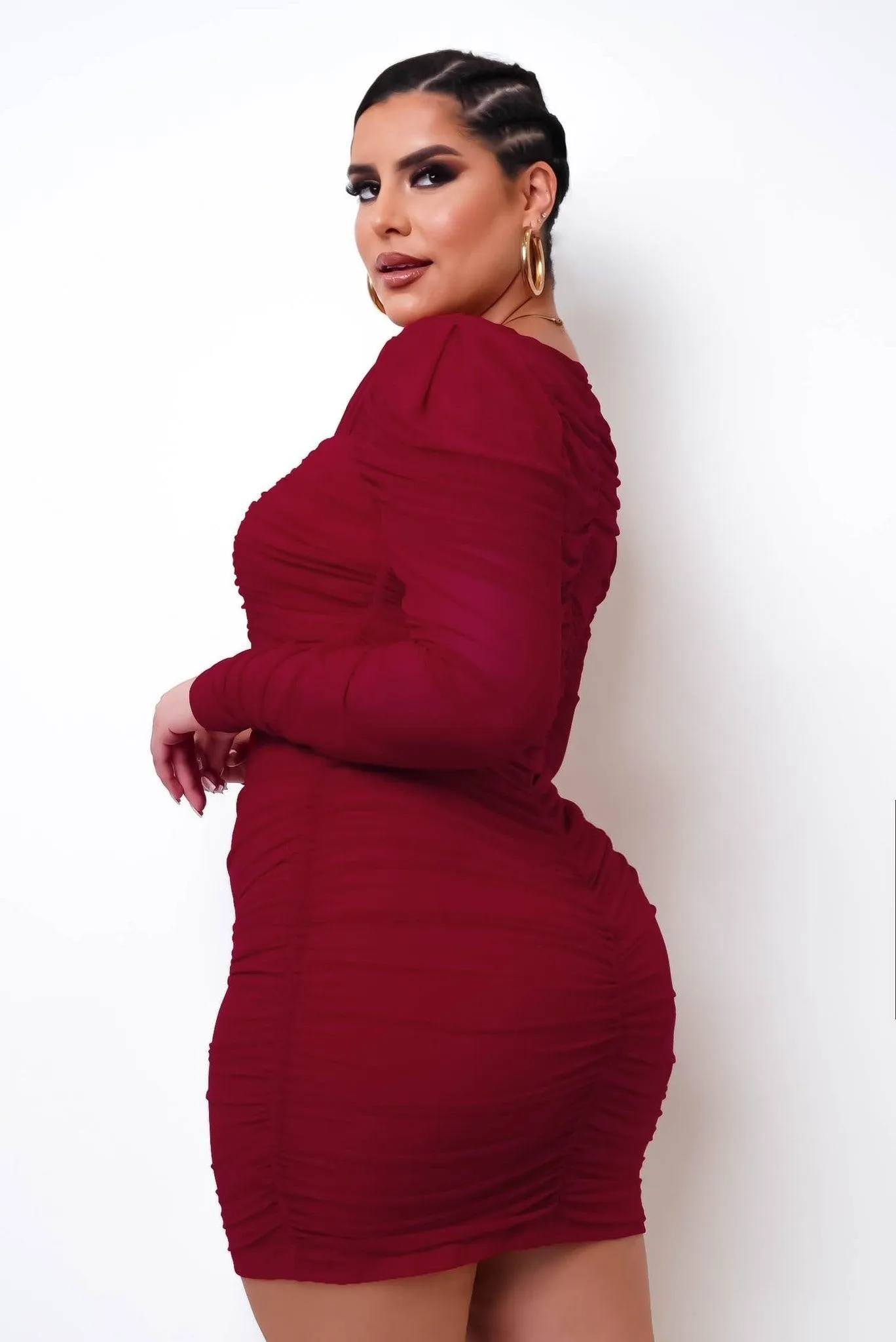 Burgundy Sweetheart Mini Dress