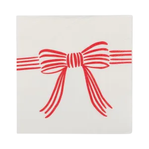 Christmas Bow Cocktail Napkins x 24
