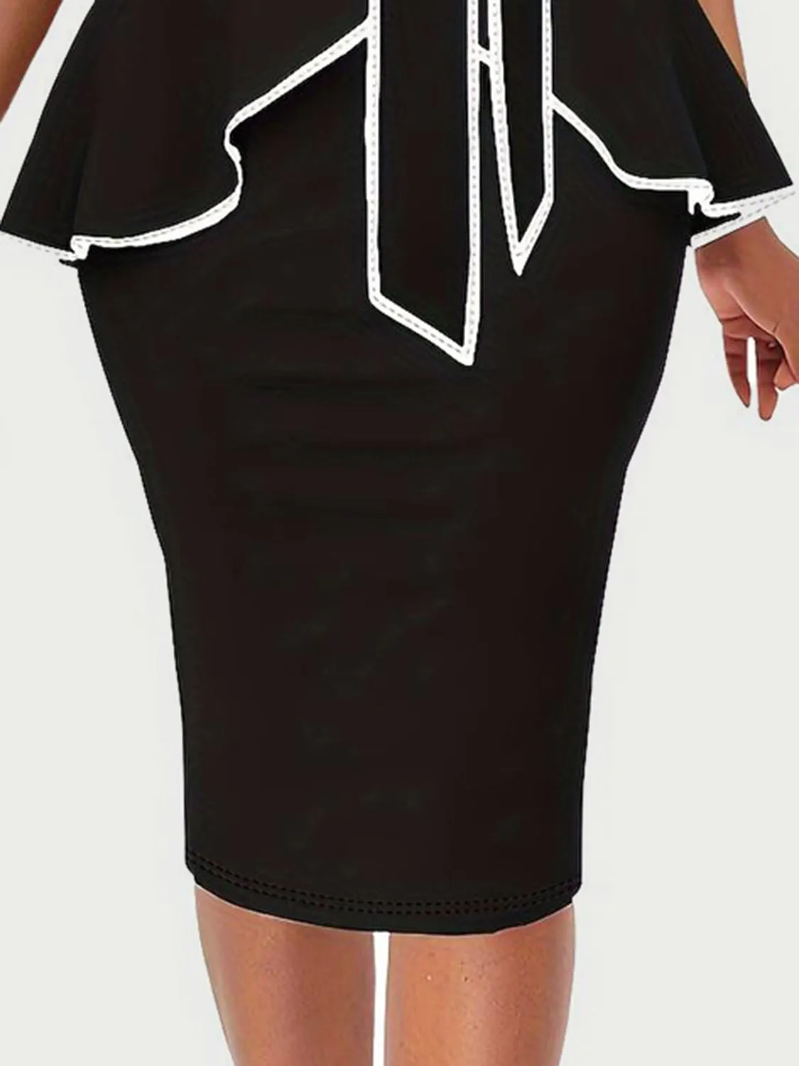 Classic Cutout Contrast Sleeveless Dress