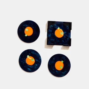 Coaster Set in Peas and Carrots