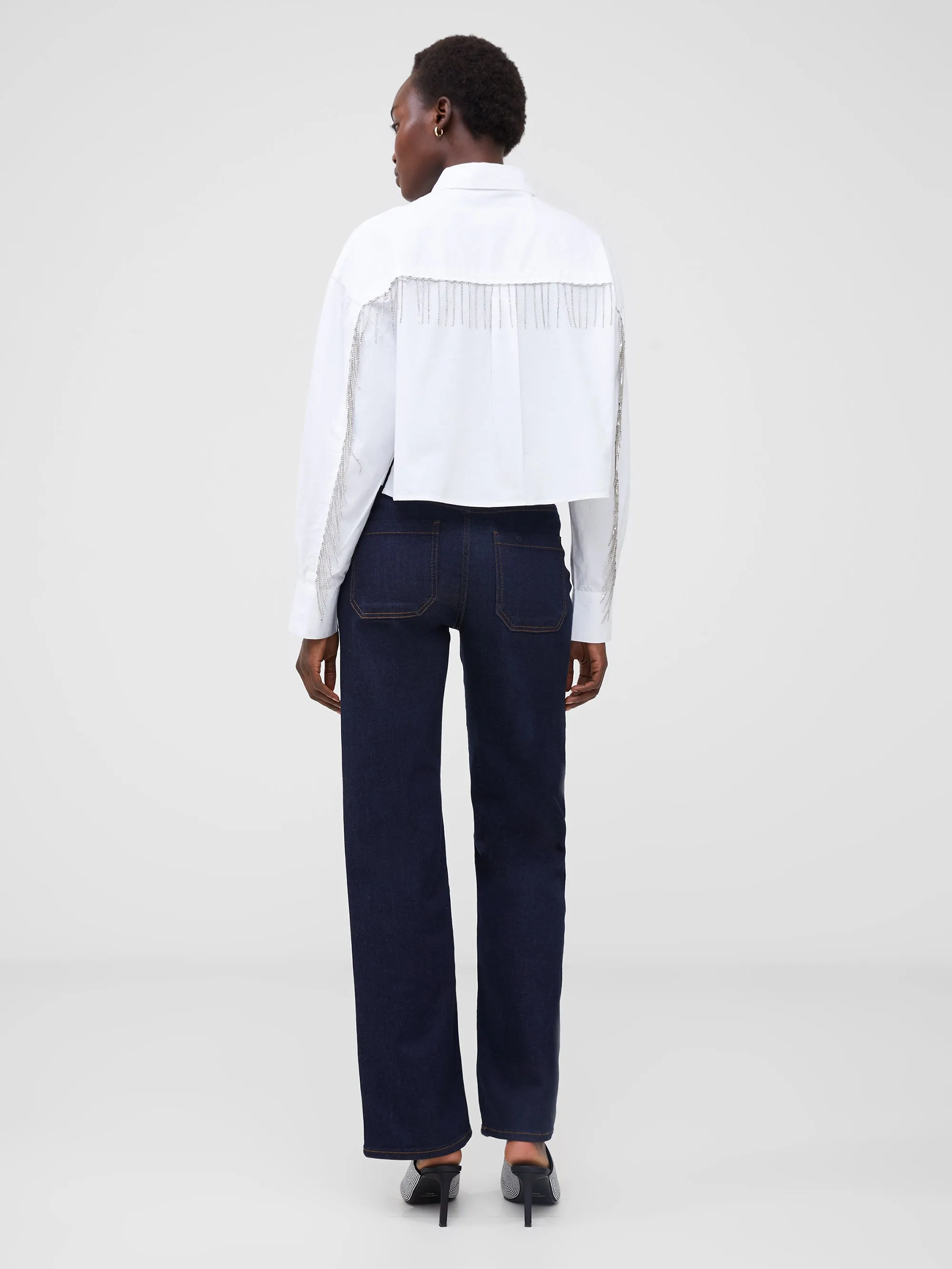 Crystal Alissa Cropped Cotton Shirt