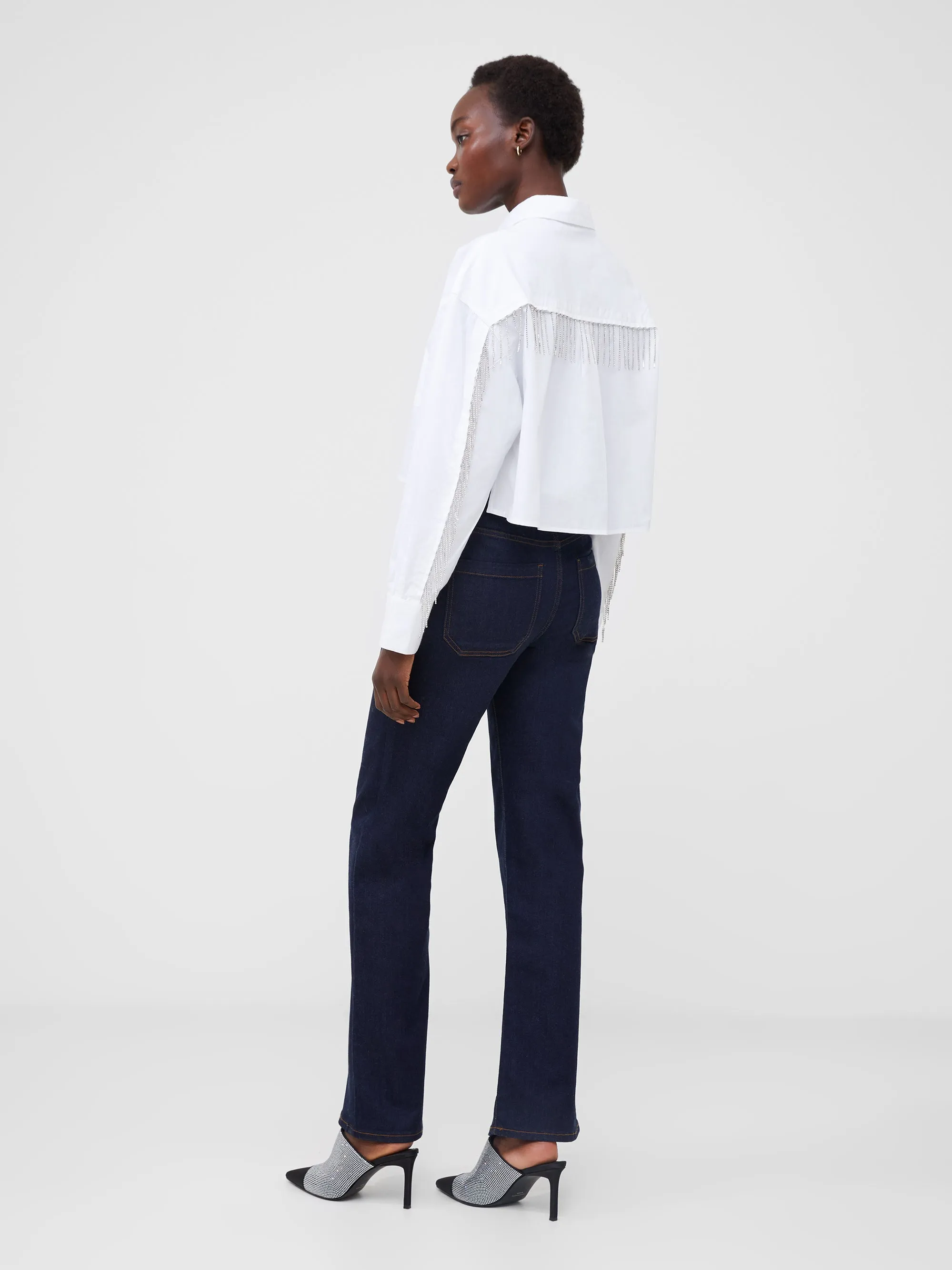 Crystal Alissa Cropped Cotton Shirt