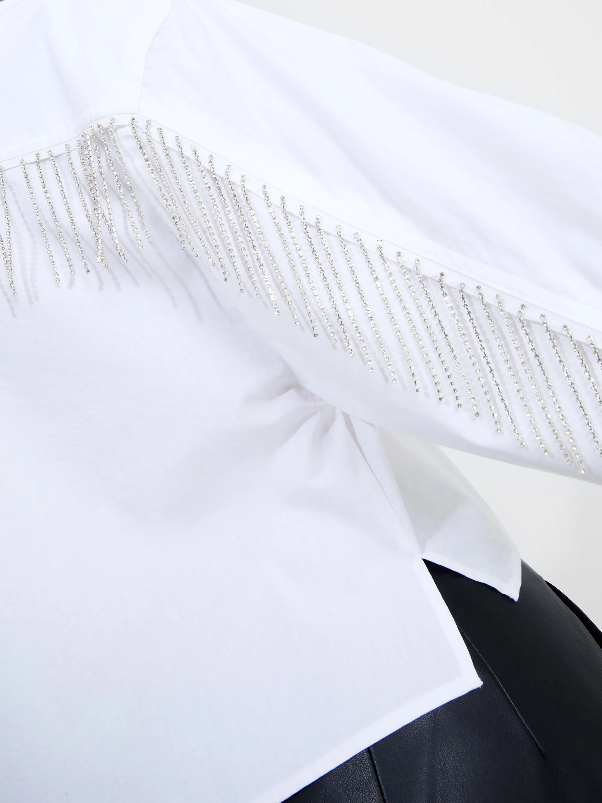 Crystal Alissa Cropped Cotton Shirt