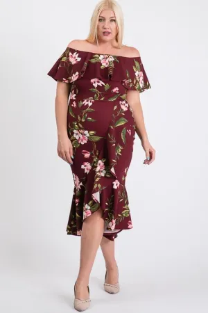 Floral Ruffled Sexy Dress