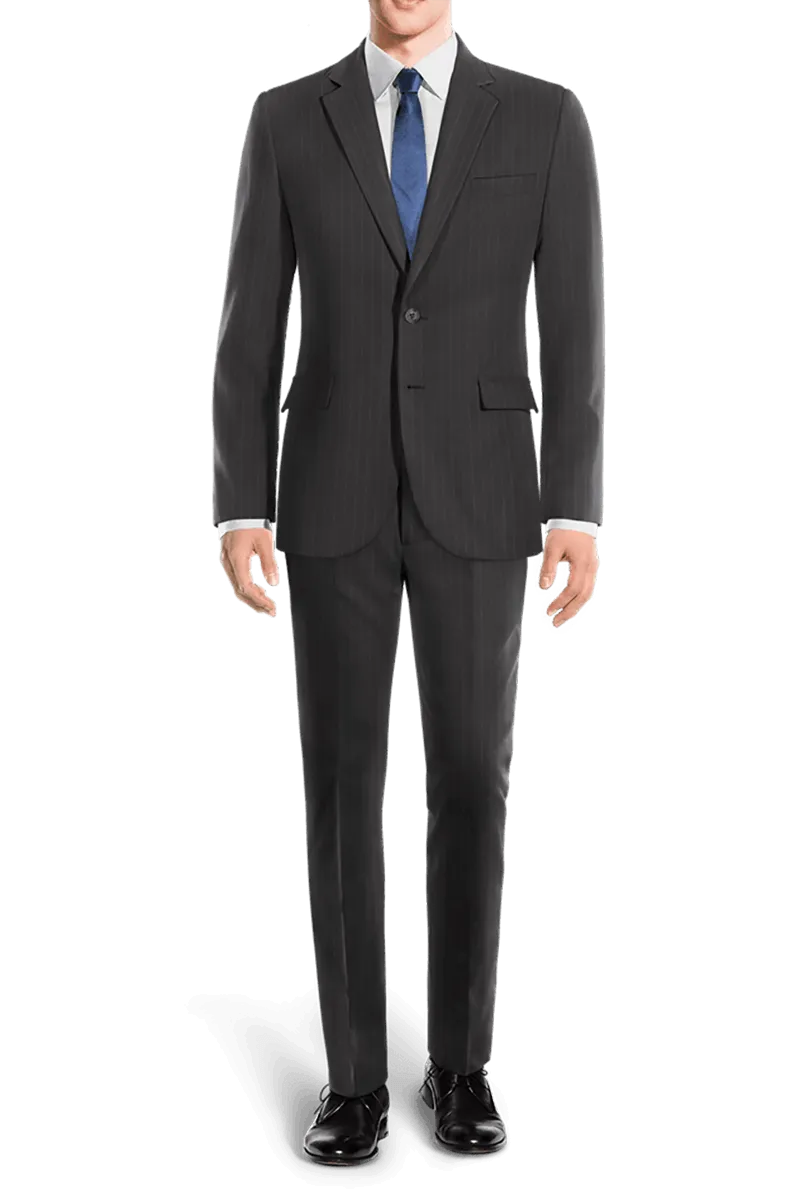Grey Pinstripe Flannel Suit