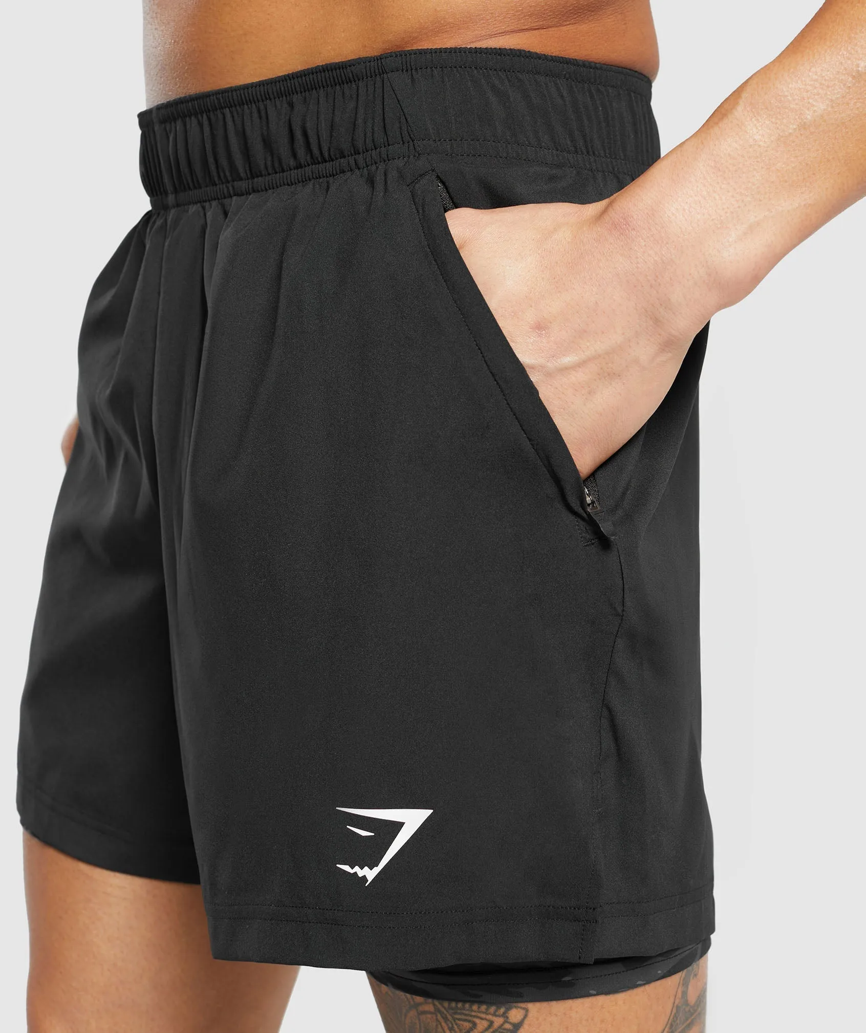 Gymshark Sport  5" 2 in 1 Shorts - Black/Asphalt Grey