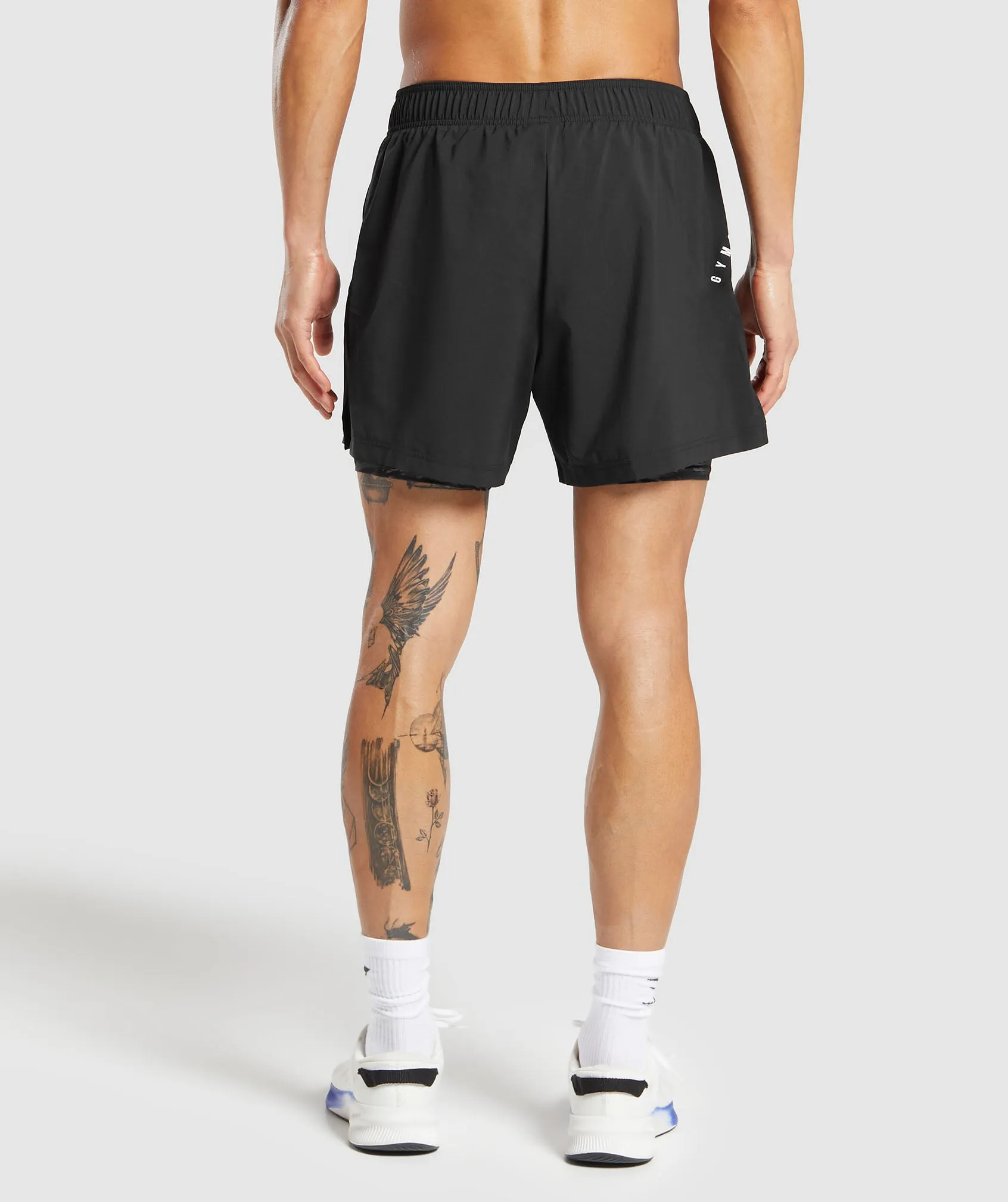 Gymshark Sport  5" 2 in 1 Shorts - Black/Asphalt Grey