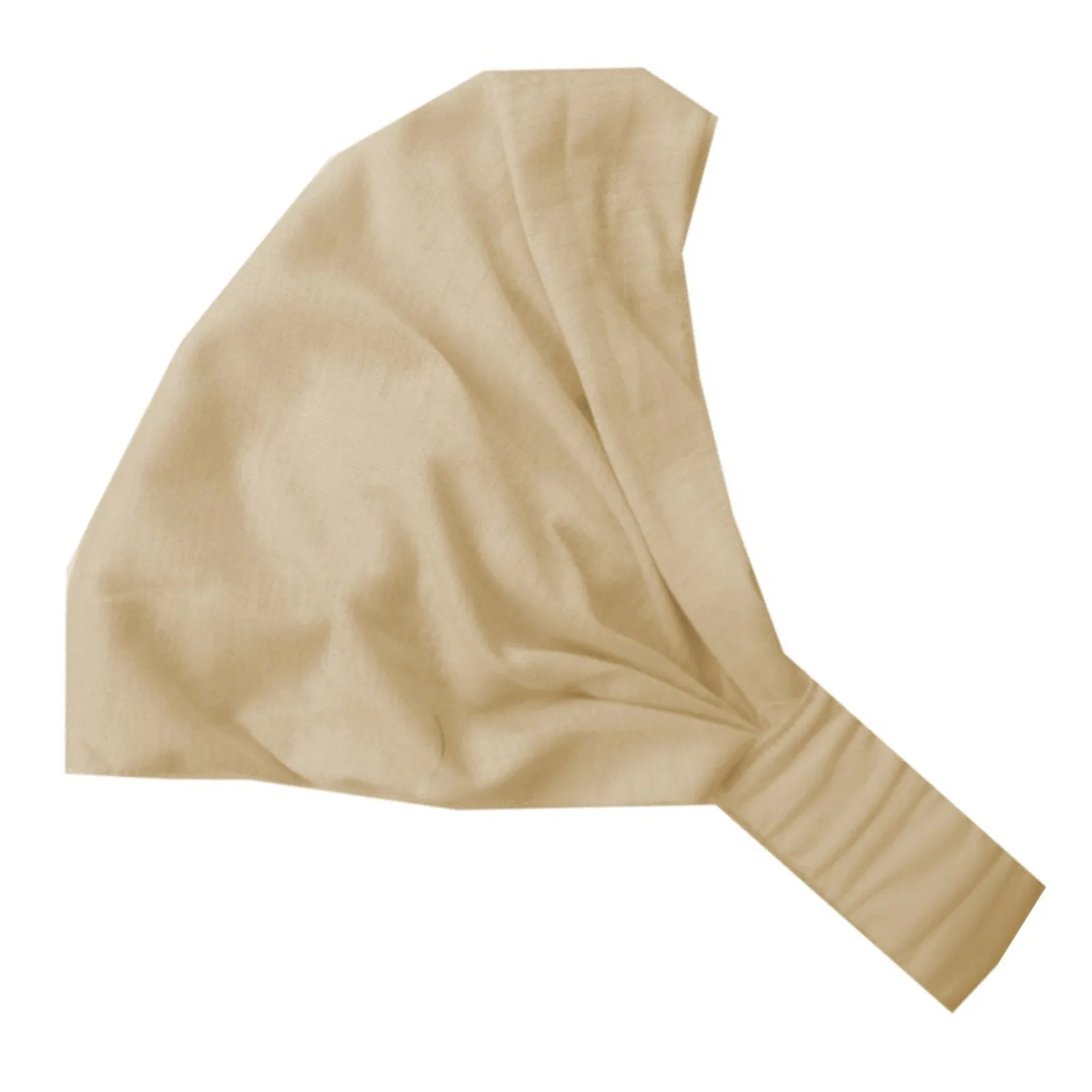 Keshet Accessories Wide Cotton Hair Band Solid Boho Yoga Style Soft Headband - Tan