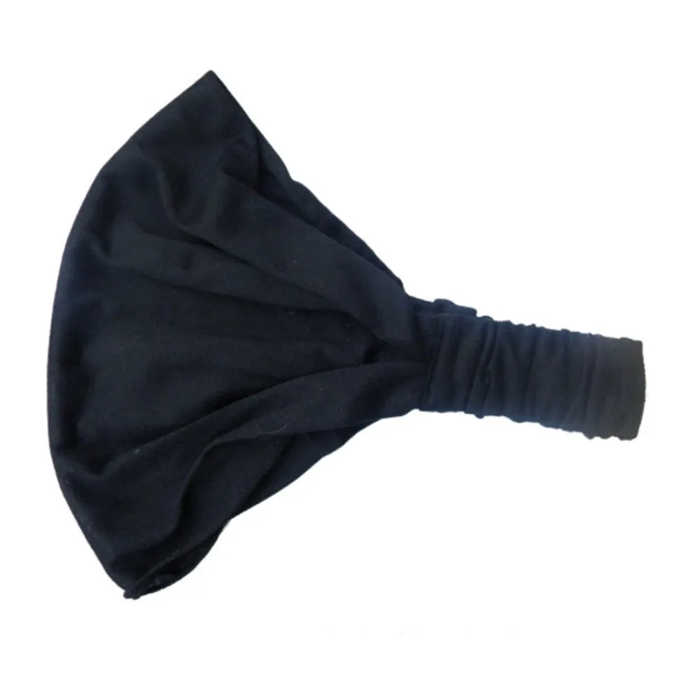 Keshet Accessories Wide Cotton Hair Band Solid Boho Yoga Style Soft Headband - Tan