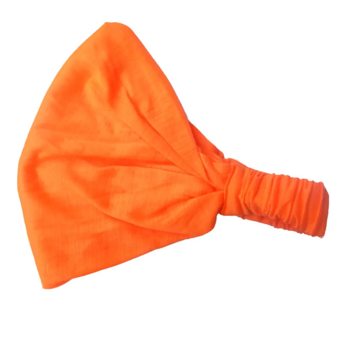 Keshet Accessories Wide Cotton Hair Band Solid Boho Yoga Style Soft Headband - Tan