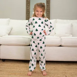 Kid's Noble Fir Long Sleeve Pajamas    White/Dark Green/Gold  6T
