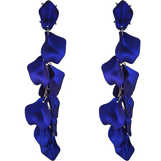 Long Acrylic Rose Petal Earrings