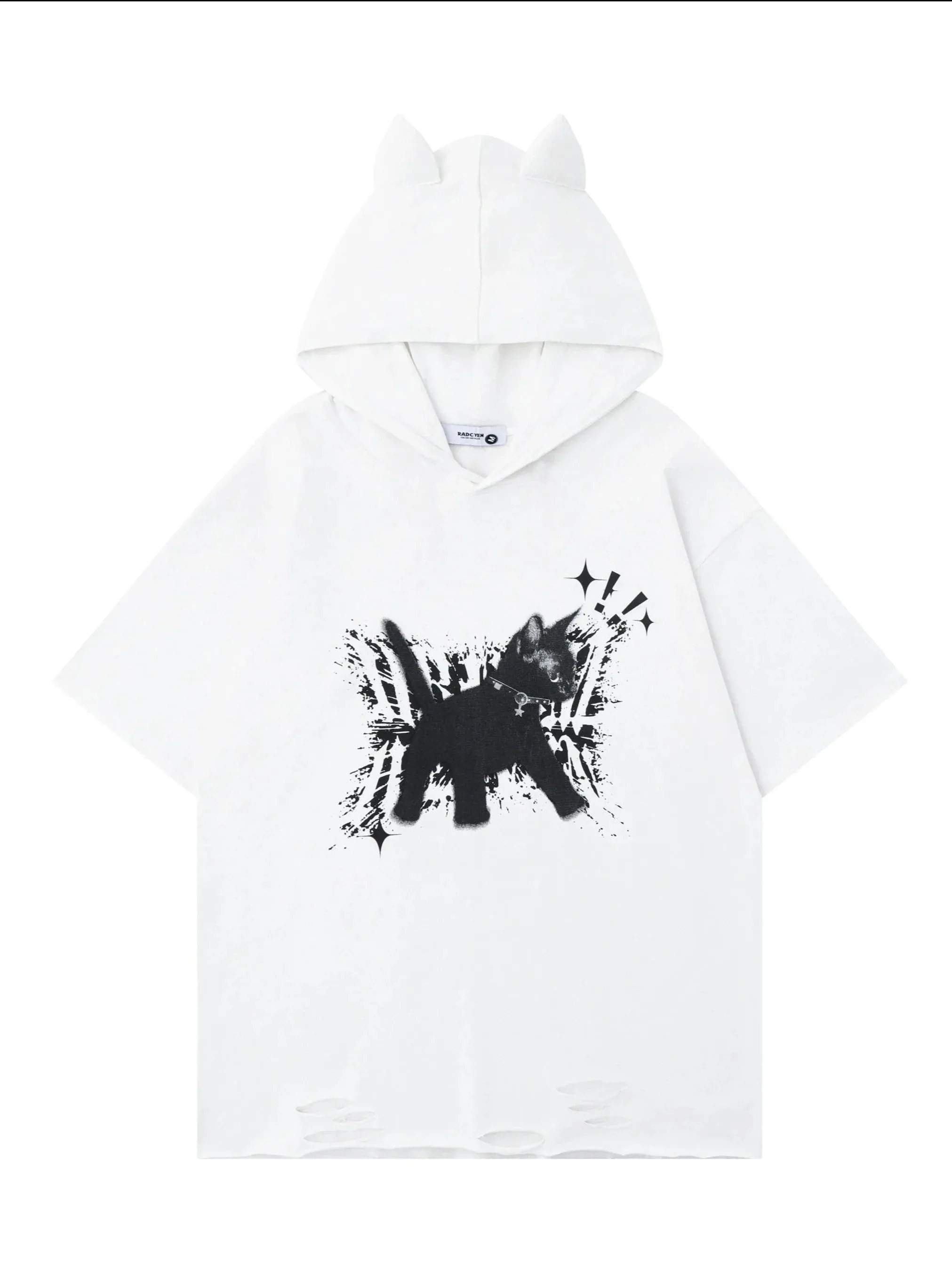 Loose T-Shirt Cat Foodie Ear