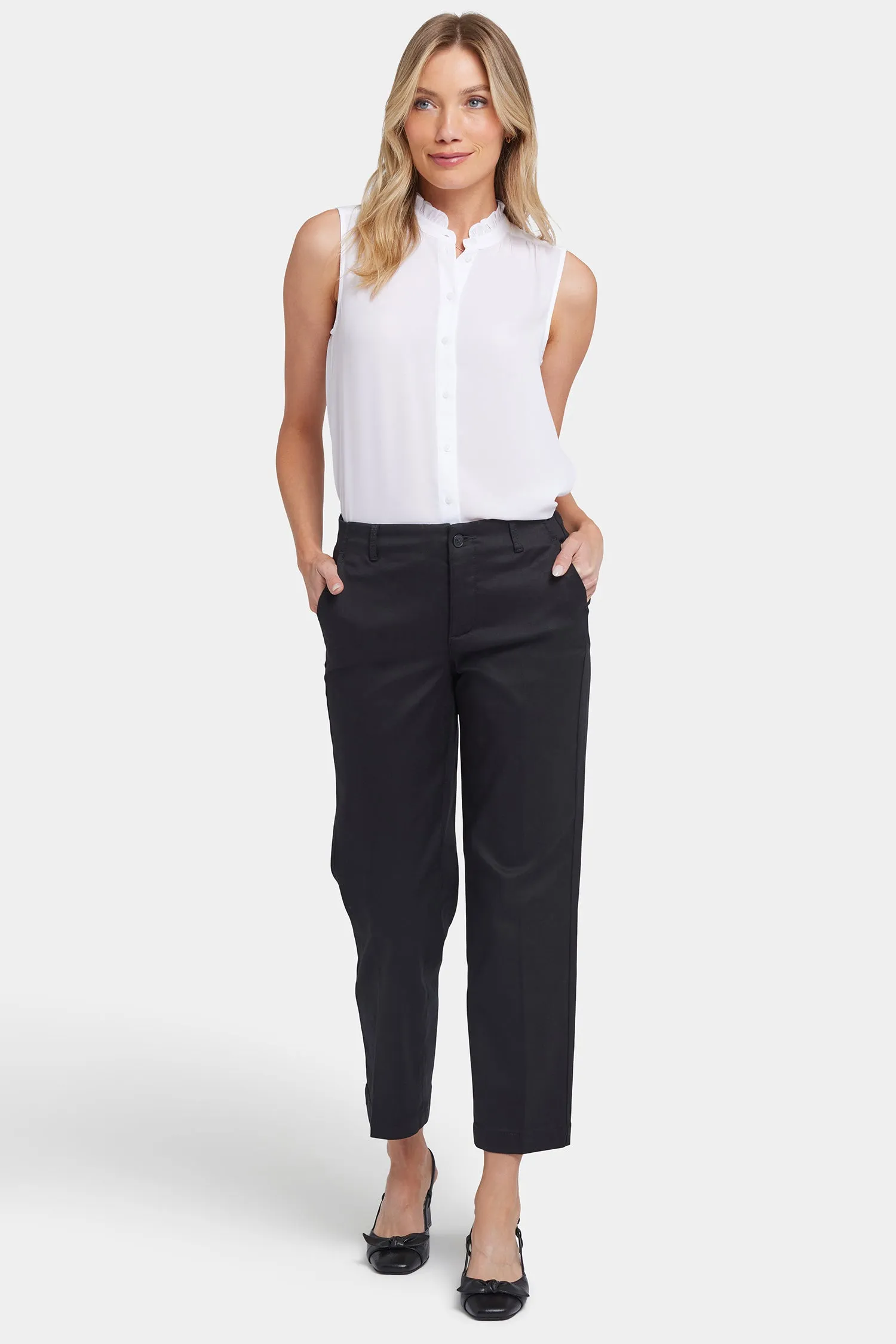 Marilyn Straight Ankle Pants - Black