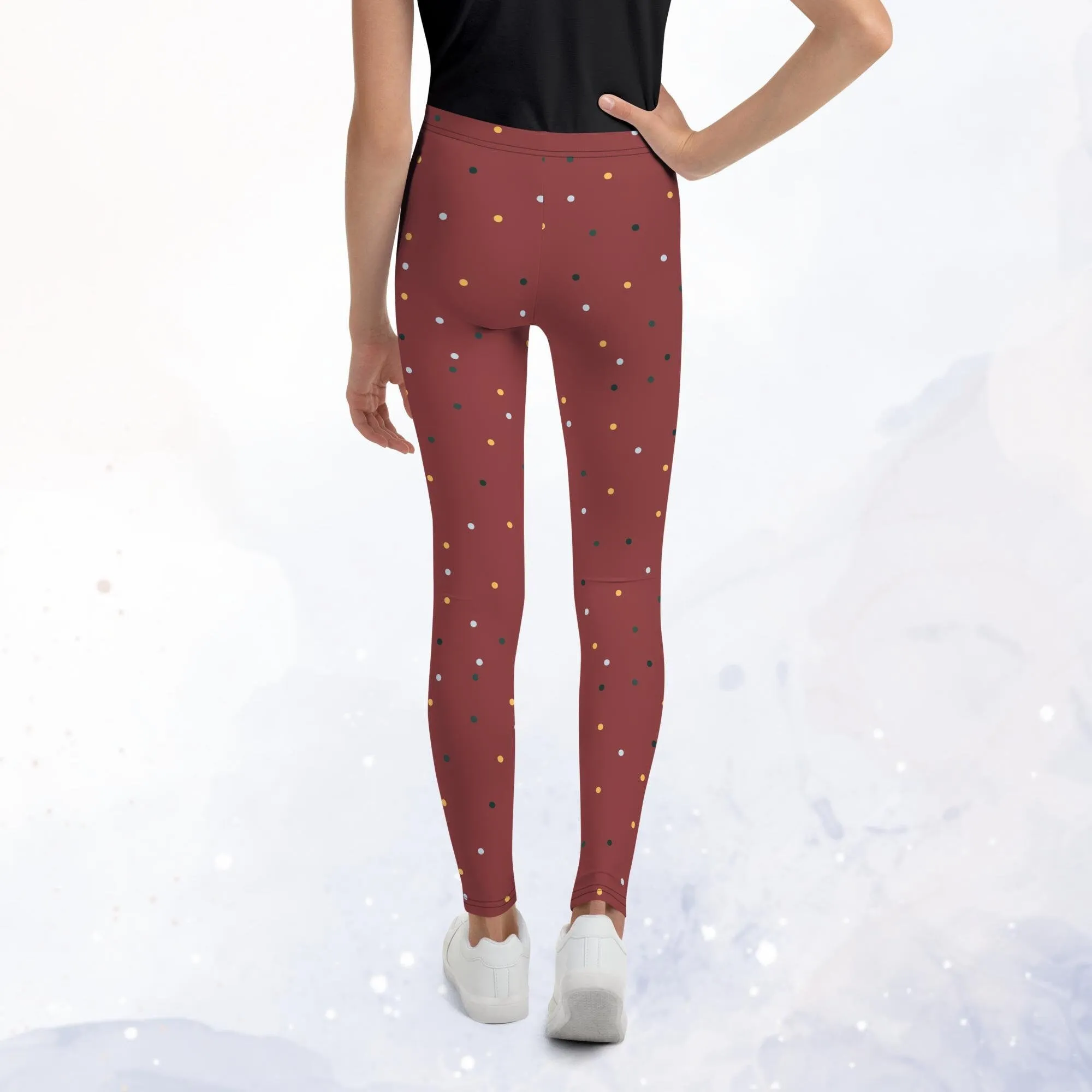 Maroon and Gold Cheer Dance Yoga Gym Youth Teen Leggings