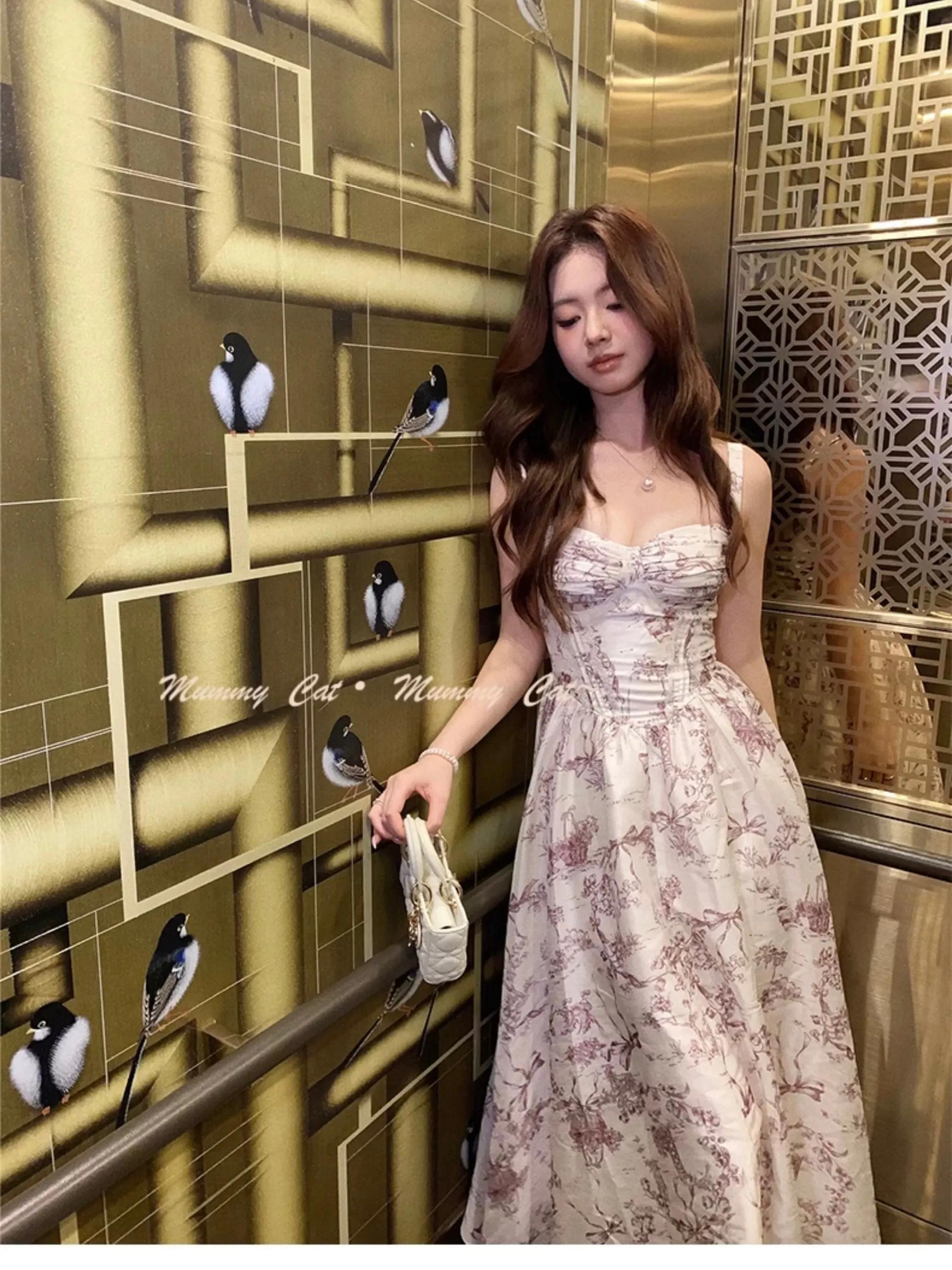 [Mummy Cat] Toile de Jouy Princess Floral Dress Gown