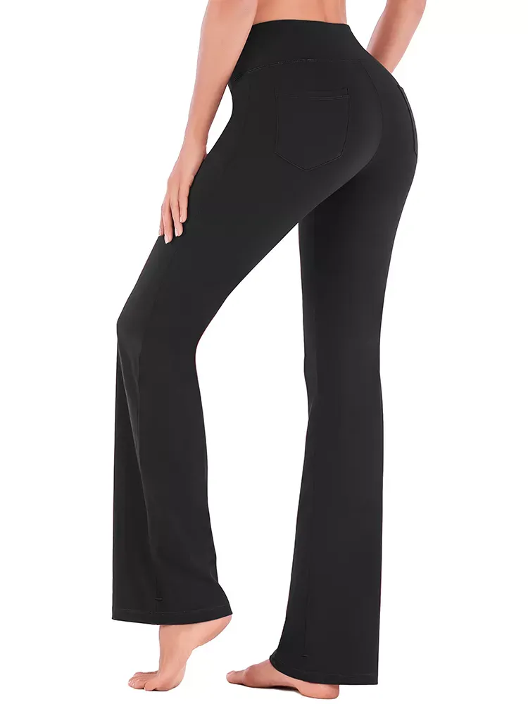 NOTHING BUT COMFORT 4 POCKETS BOOTCUT YOGA PANTS FLARE LEGGINGS