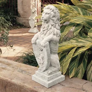 Royal Palace Heraldic Grandeur  Gates Lion  Garden Sculptures Set of Two
