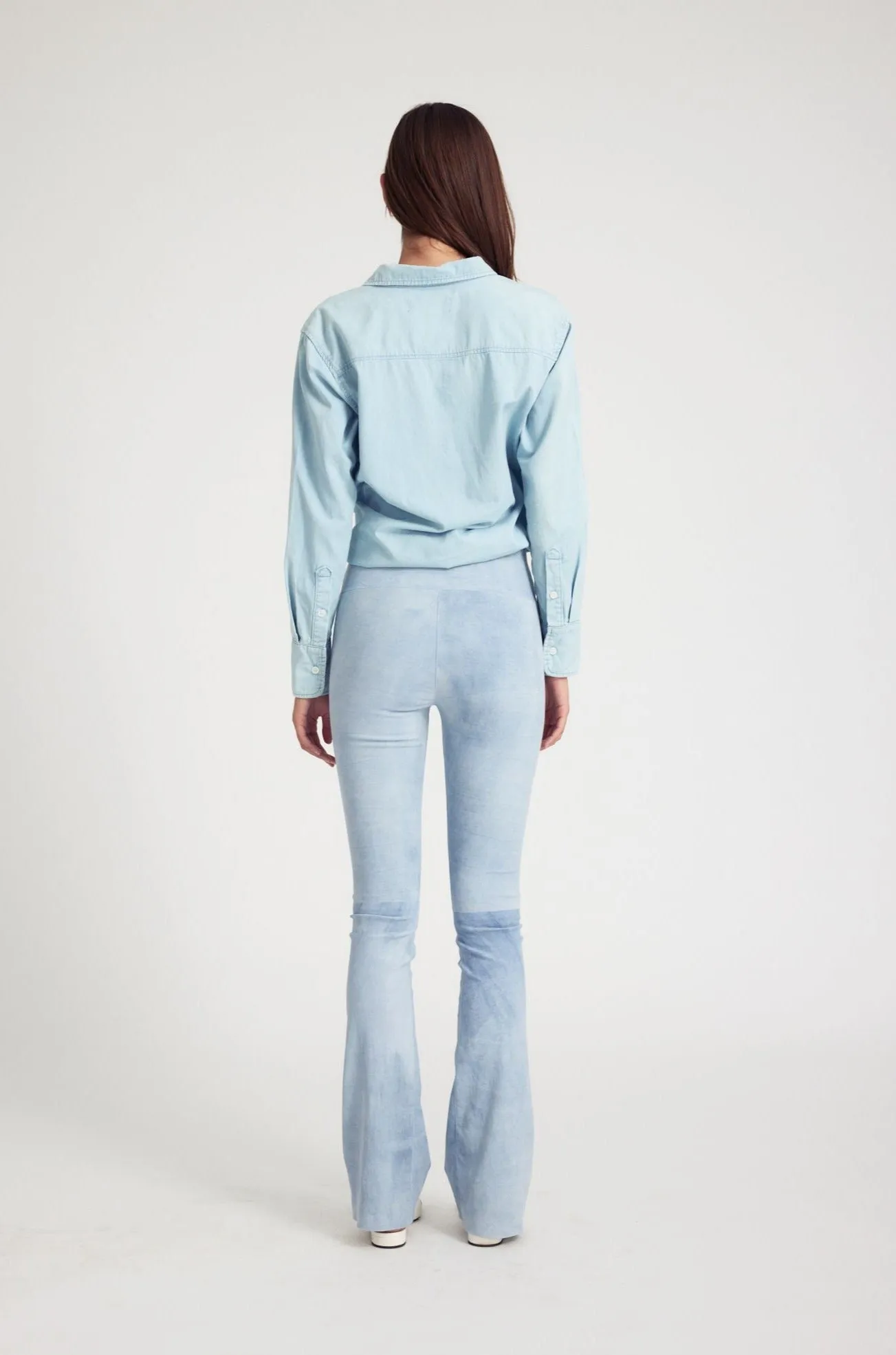 Sky Suede Micro Flare Pants