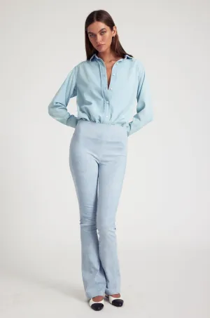 Sky Suede Micro Flare Pants