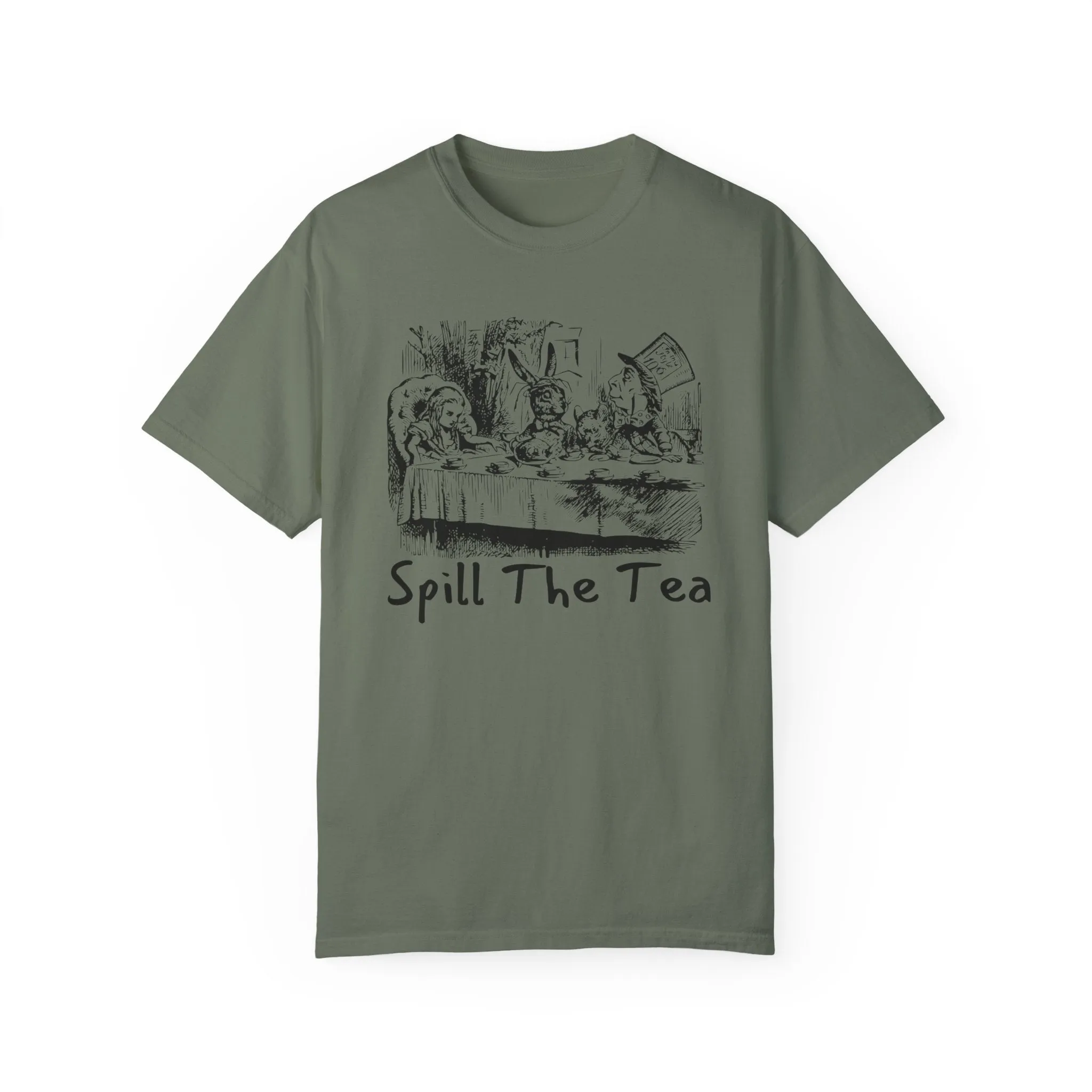 Spill The Tea Unisex Garment-Dyed T-Shirt - Fun Conversation Starter Tee