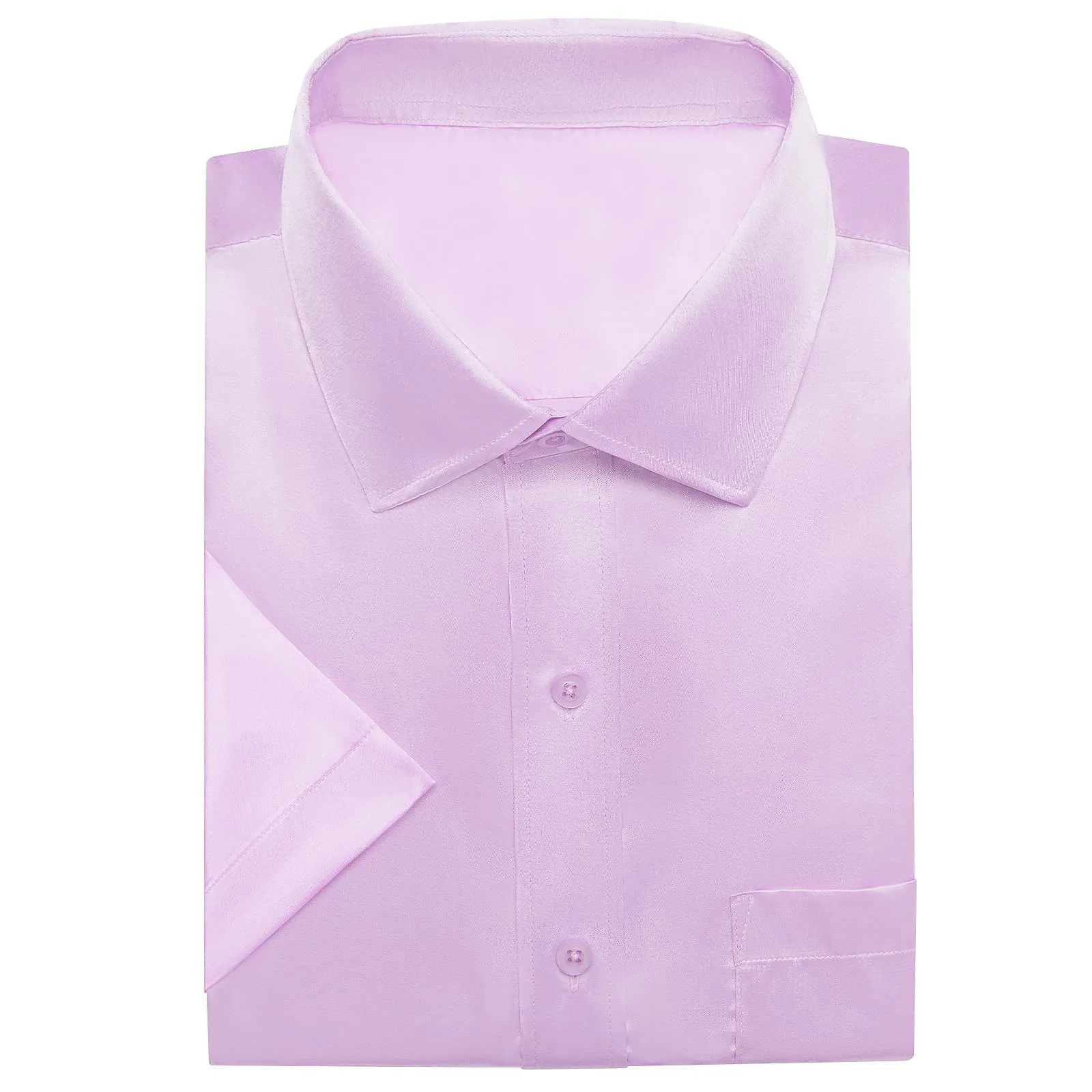 Ties2you Dress Shirt Design Lavender Purple Solid Mens Short Sleeve Button Down Shirt